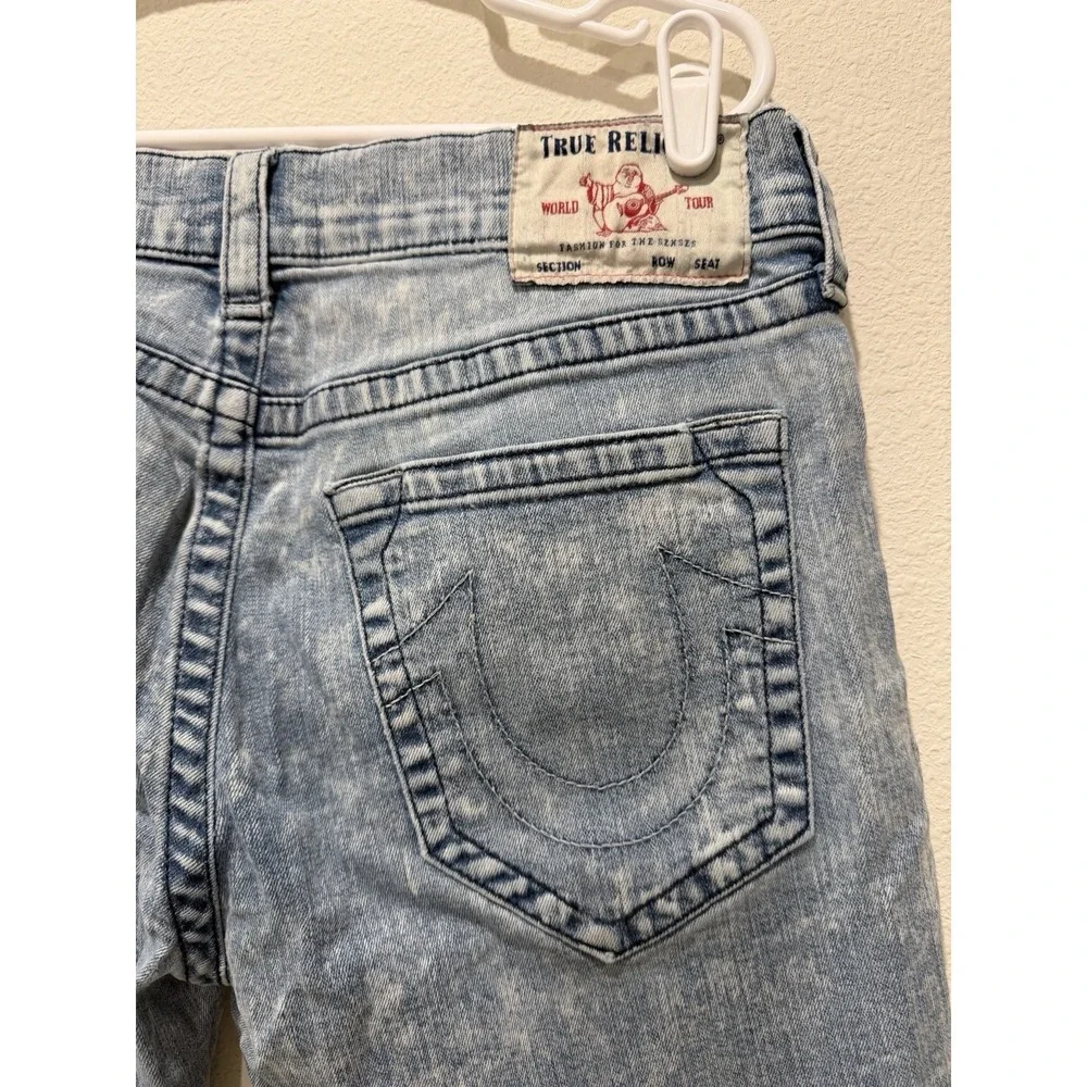 True Religion Men's Ricky Relaxed Straight jean shorts Acid Wash Size 33